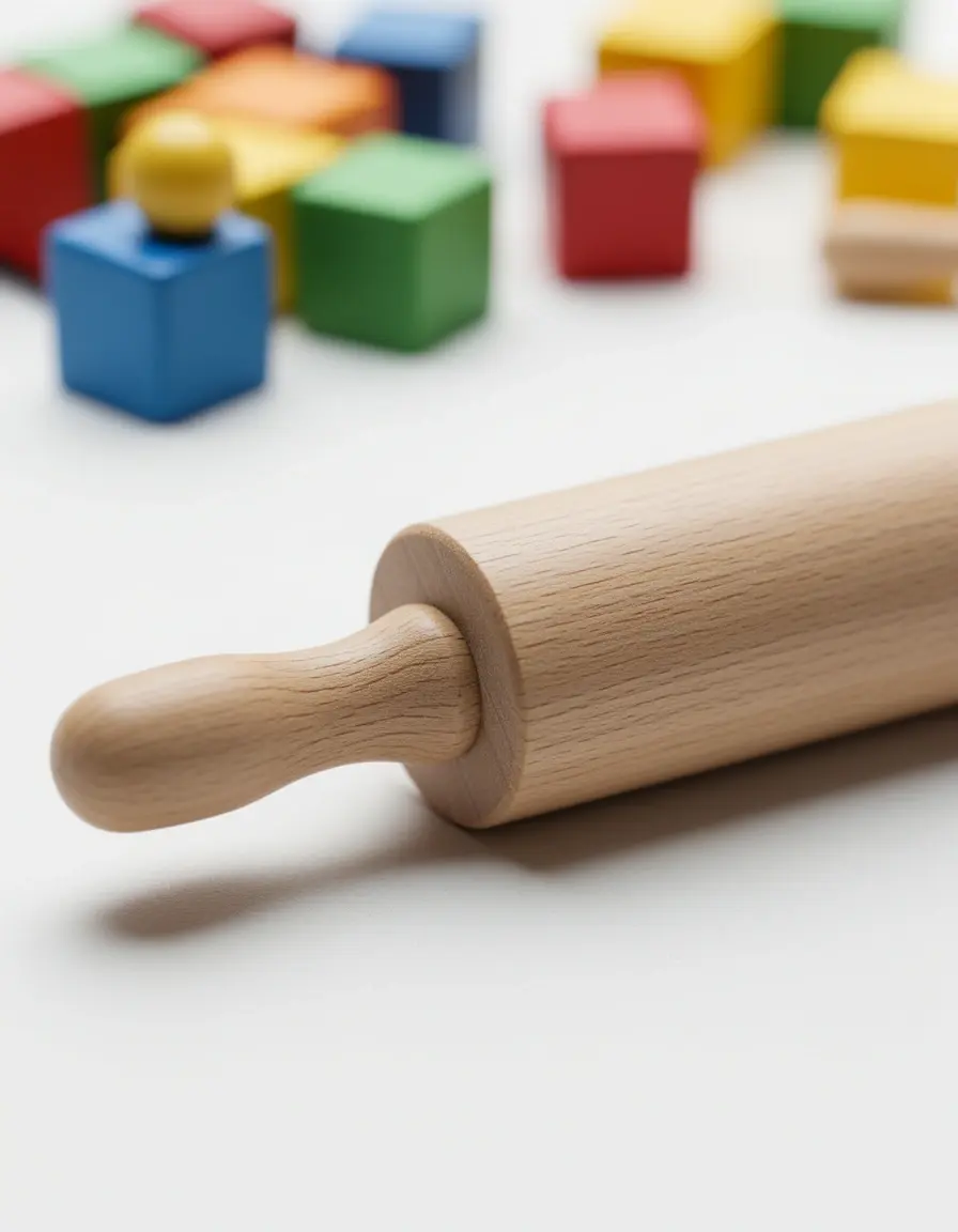 Kleines Nudelholz aus Holz für Kinderhände