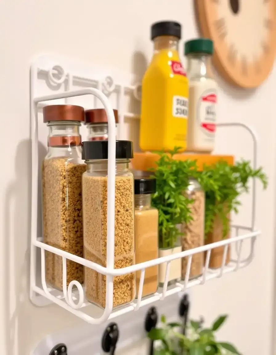 Weißes Gewürzregal Wandmontage für Ordnung in der Küche weiß