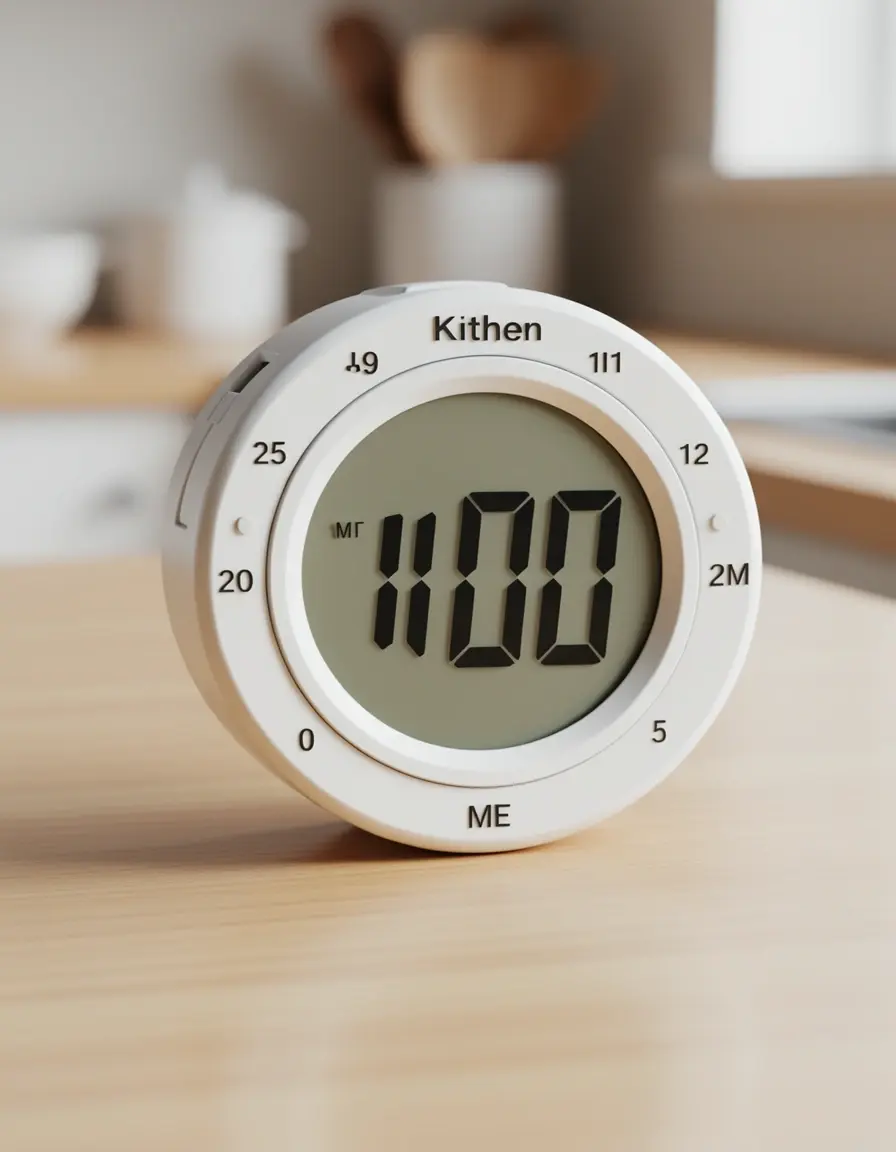 Weißer digitaler Küchentimer für präzises Kochen