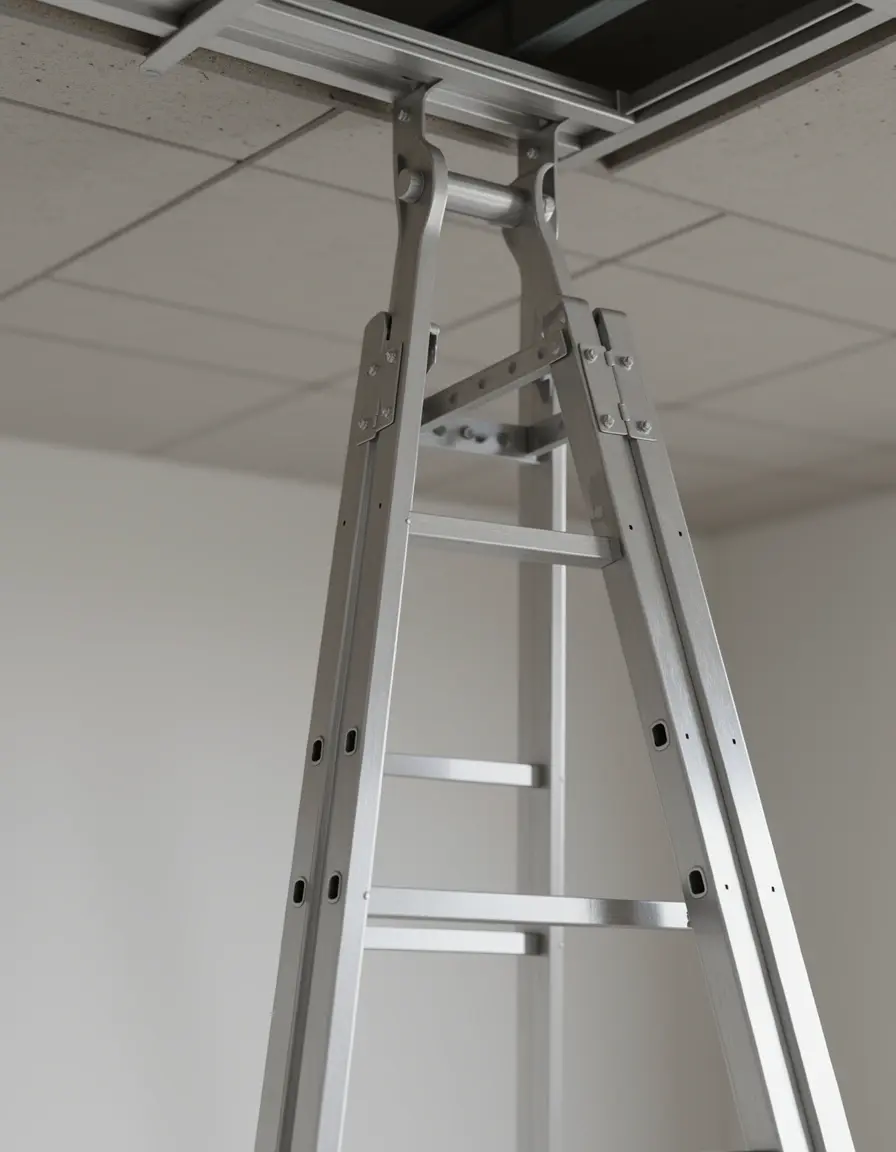 Kleine Klappleiter für einfachen Zugang zur Deckenlampe