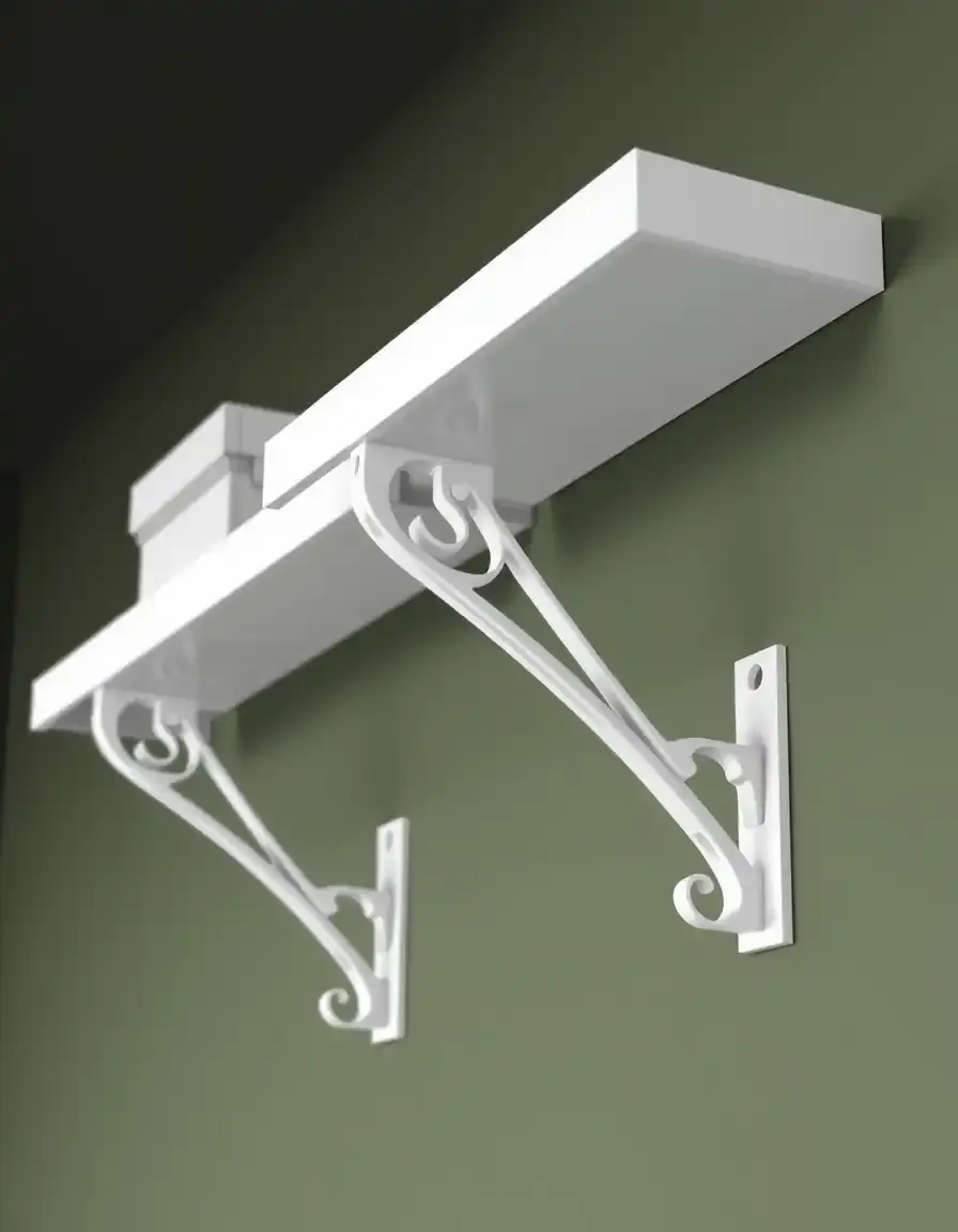 Weißes Shelf Bracket Set für zusätzliche Regalstabilität