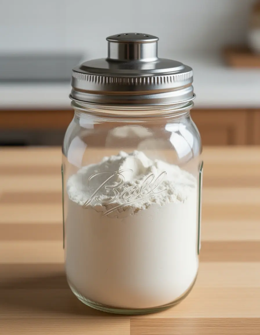 Mason Jar Shaker Einmachglas mit Streuerdeckel für Mehl oder Puderzucker
