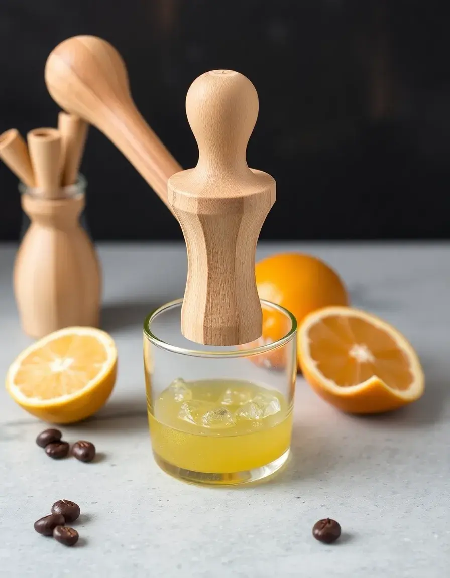Hochwertige Zitruspresse aus Holz für frischen Mandarinensaft
