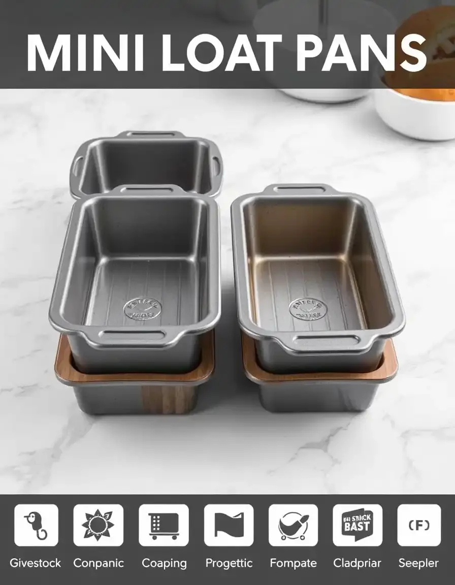 Set aus 4 Mini-Kastenformen mit Antihaftbeschichtung