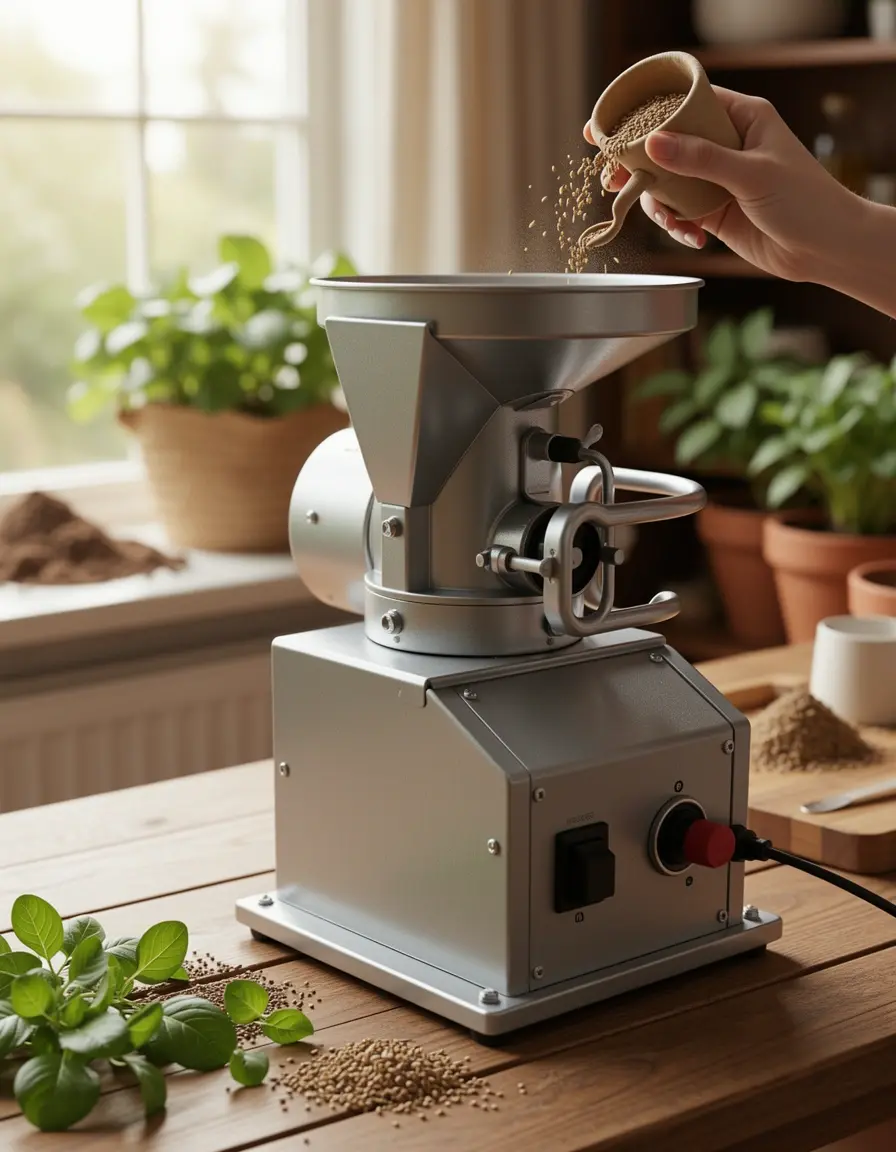 Elektrische Samenmühle für Leinsamen und Chia