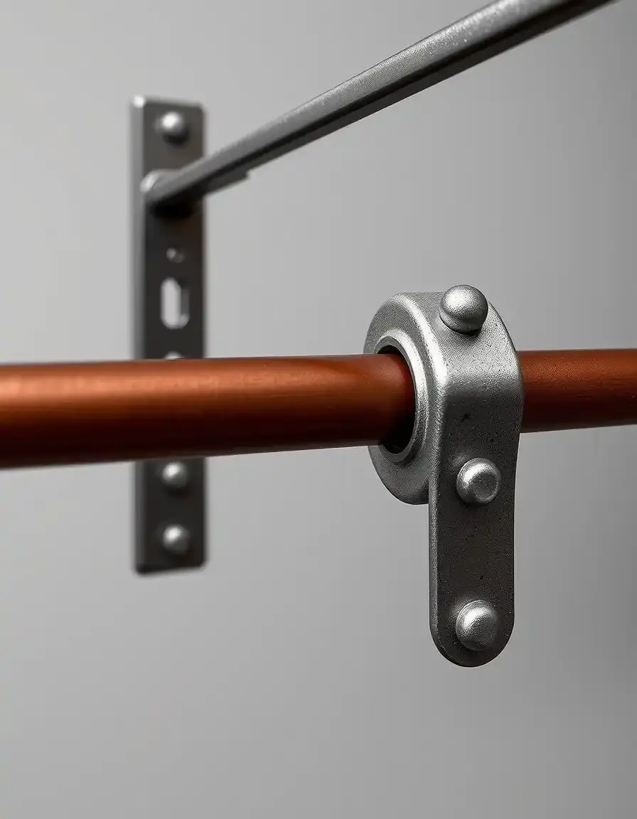 Robuste Metallhalterungen für Gardinenstangen in der Küche