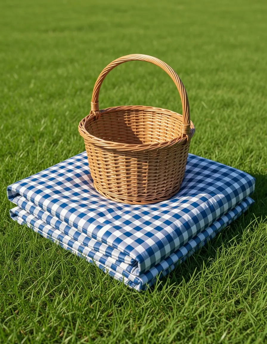 Wasserdichte Picknickdecke auf einer Wiese