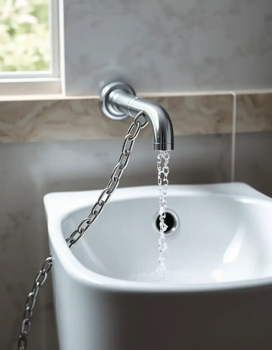 Klassische Kette mit Stöpsel für das Waschbecken für die Küche
