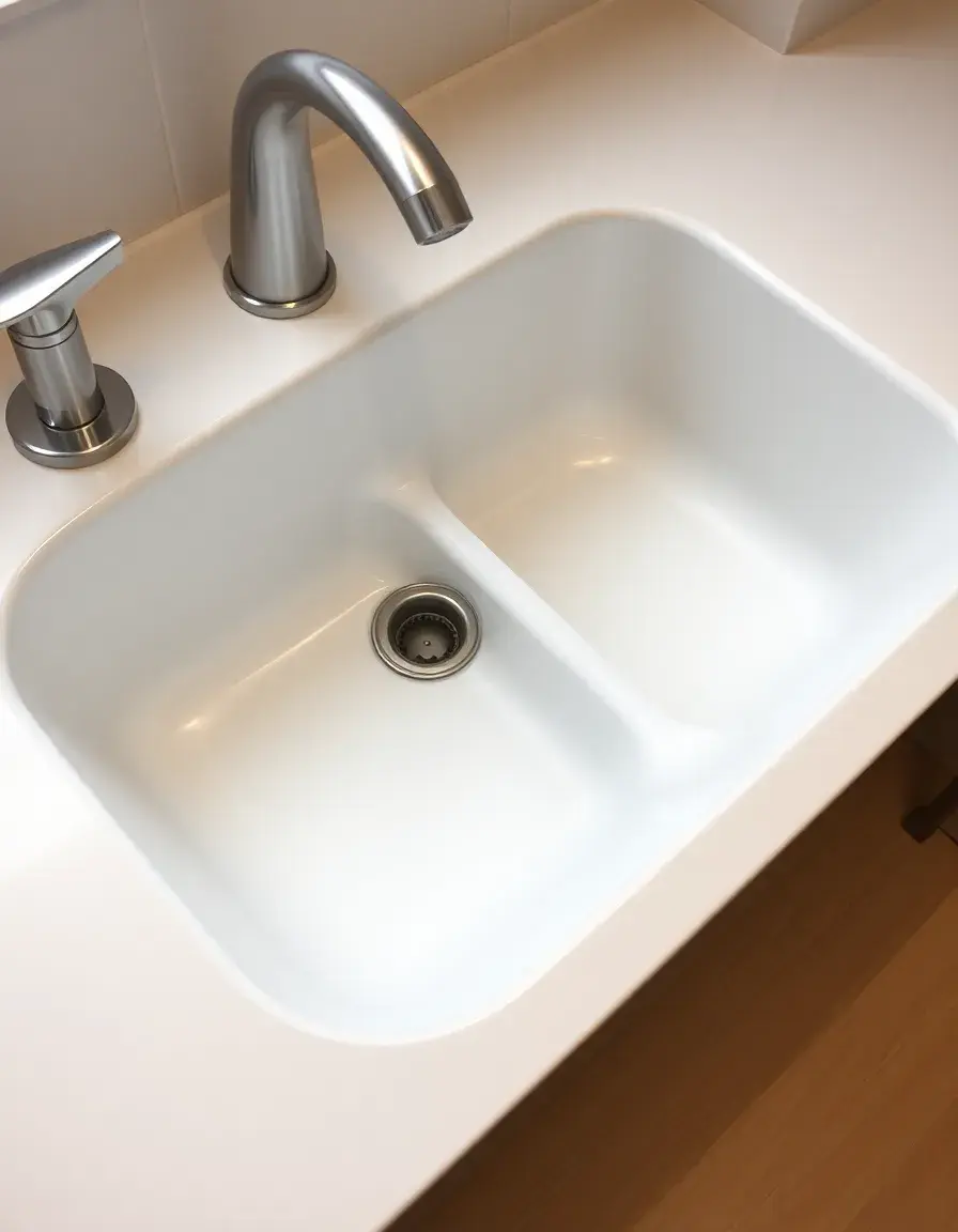 Silikon-Spülbeckenmatte als Trenner für Doppelwaschbecken