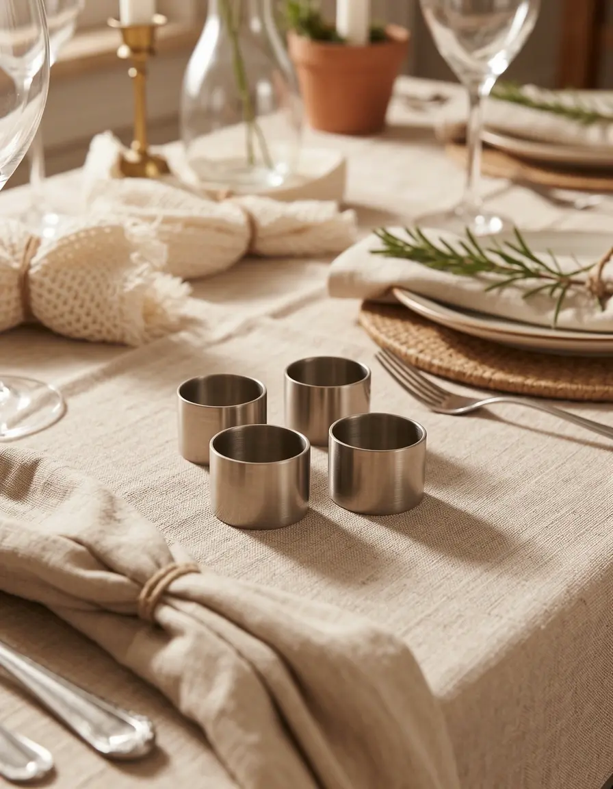 Metallene Serviettenringe im 4er Set für eine elegante Tischdeko