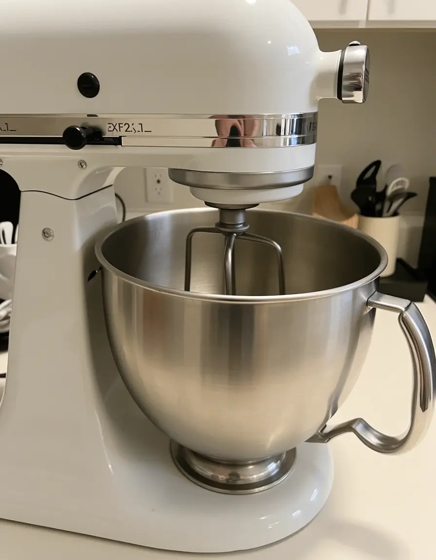 Küchenmaschine mit rotierender Schüssel und Knethaken