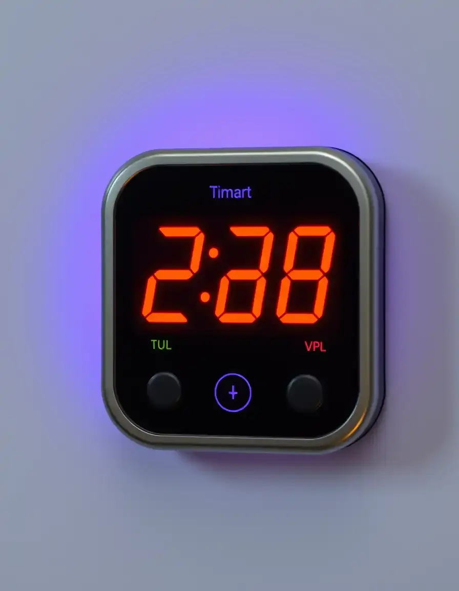 Smarter Küchentimer mit Sprachsteuerung und hellem Digitaldisplay