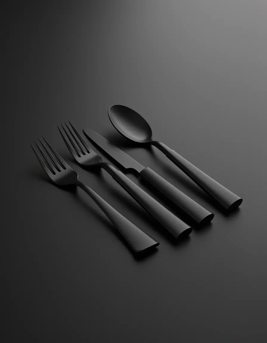 Minimalistisches Küchenhelfer-Set in elegantem Mattschwarz