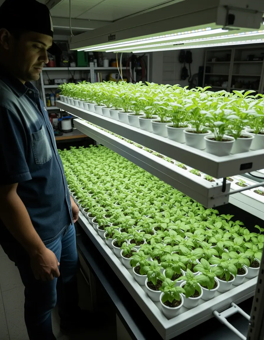 Hydroponisches Kräuter-Anbausystem mit LED Beleuchtung für die Küche
