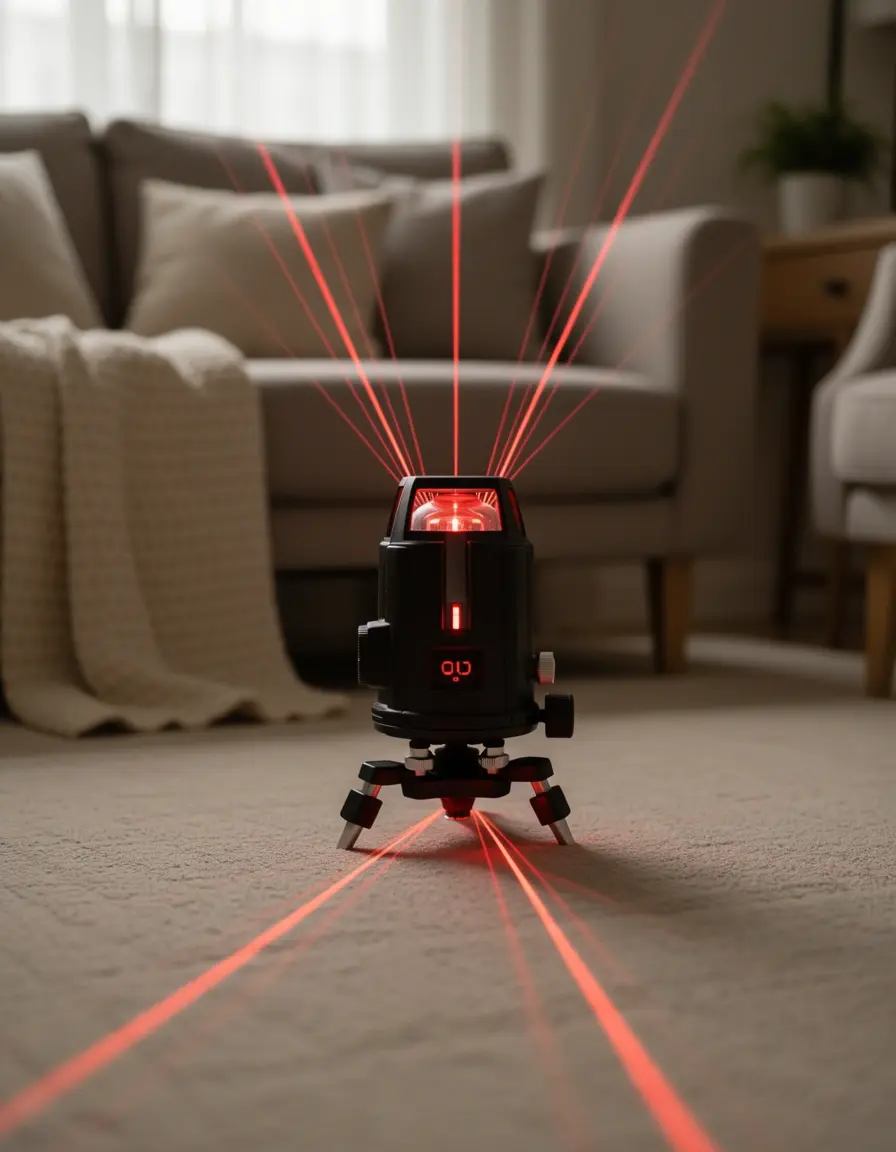 Laser Level für die Ausrichtung beim Outdoor Küche selber bauen