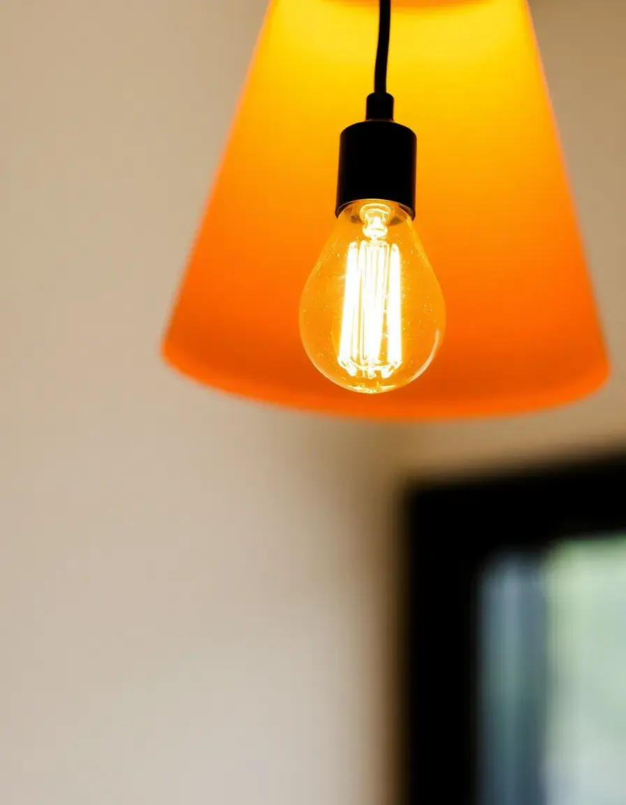 Stilvolle Pendelleuchte mit Edison-Glühbirne für die Küche