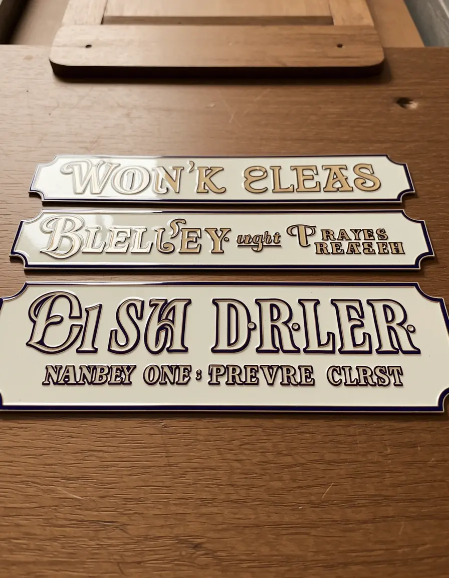 Emaille Etiketten für Küchenschubladen Retro