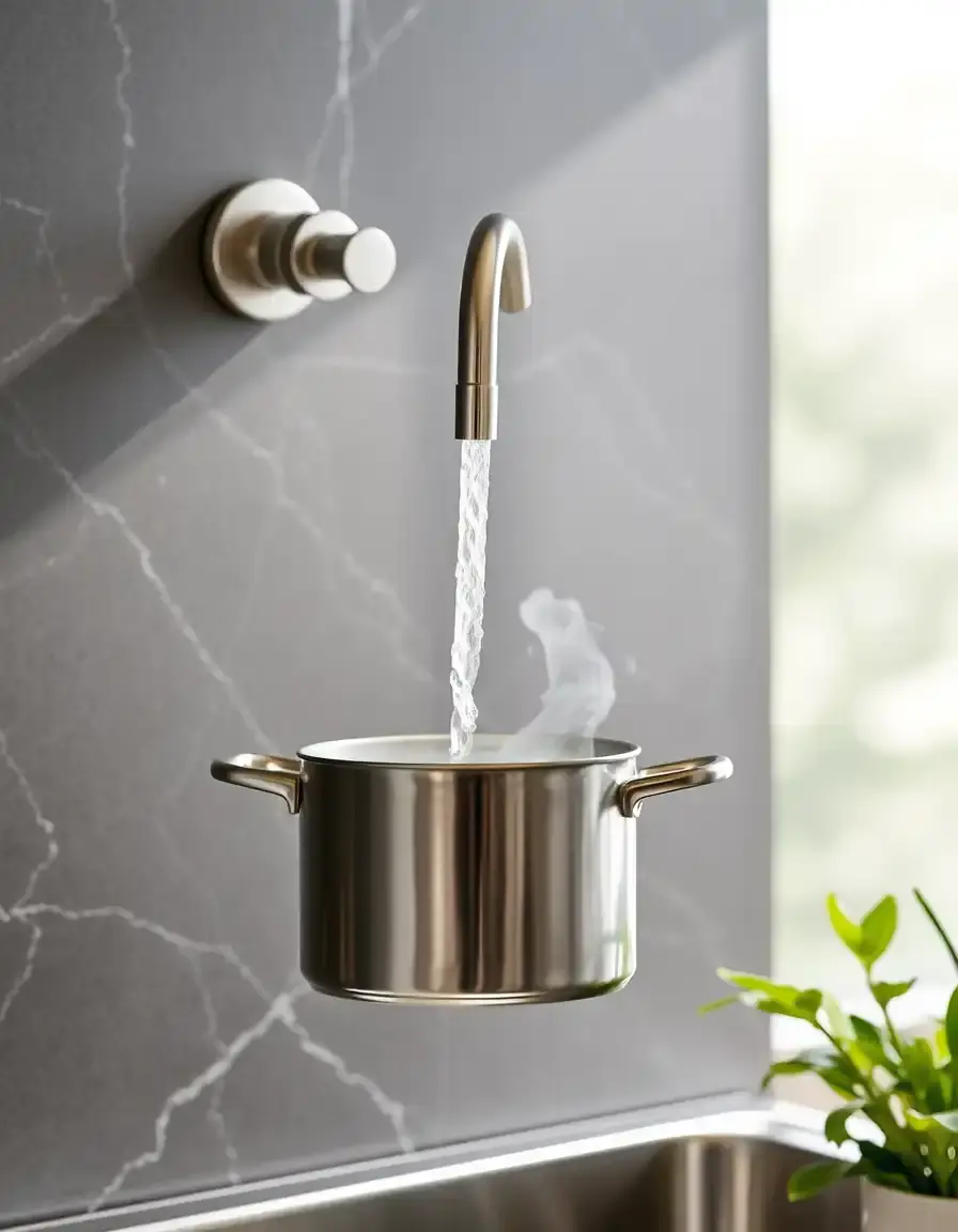 Wandmontierter Topffüller-Wasserhahn mit ausziehbarem Arm