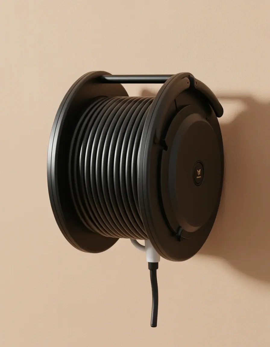 Einziehbare Kabeltrommel für flexible Stromversorgung in der Küche