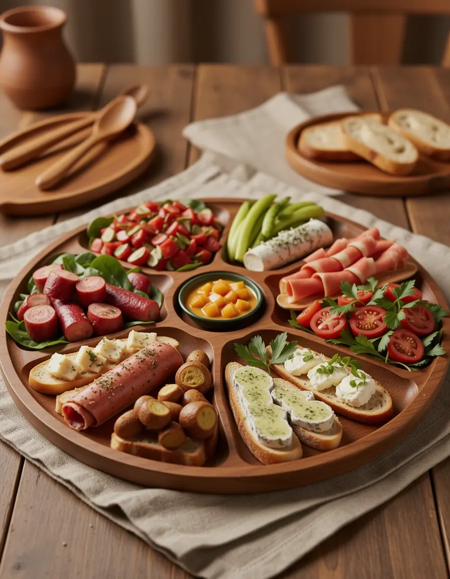 Unterteilte Servierplatte für Mezze Vorspeisen