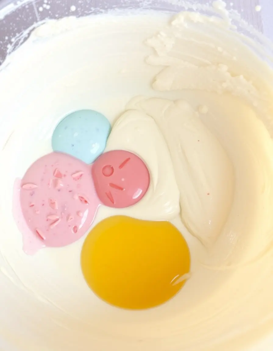 Color mixer palette for cake batter