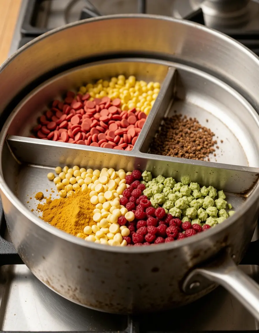 Cake batter divider insert for multi-color baking