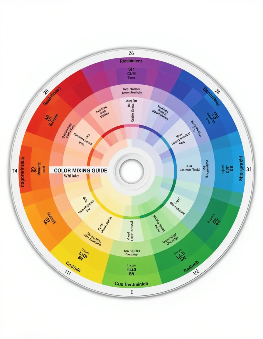 Color wheel guide for perfect color mixing
