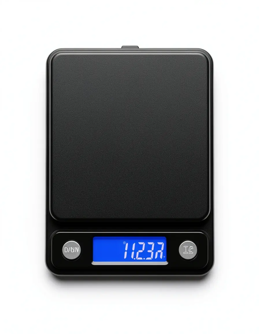 Schwarze digitale Küchenwaage Eclipse mit LED-Display
