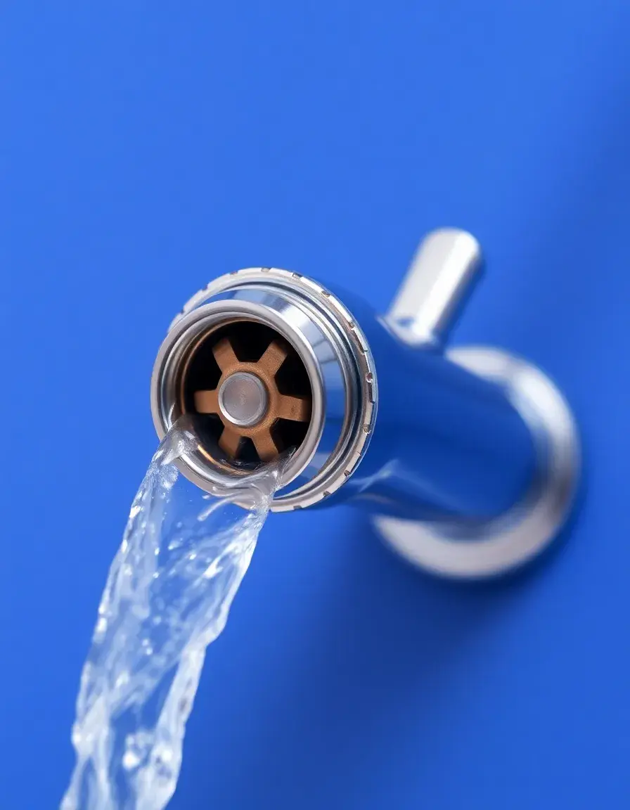 Verchromter Strahlregler Adapter für Küchenarmaturen mit Wasserfluss