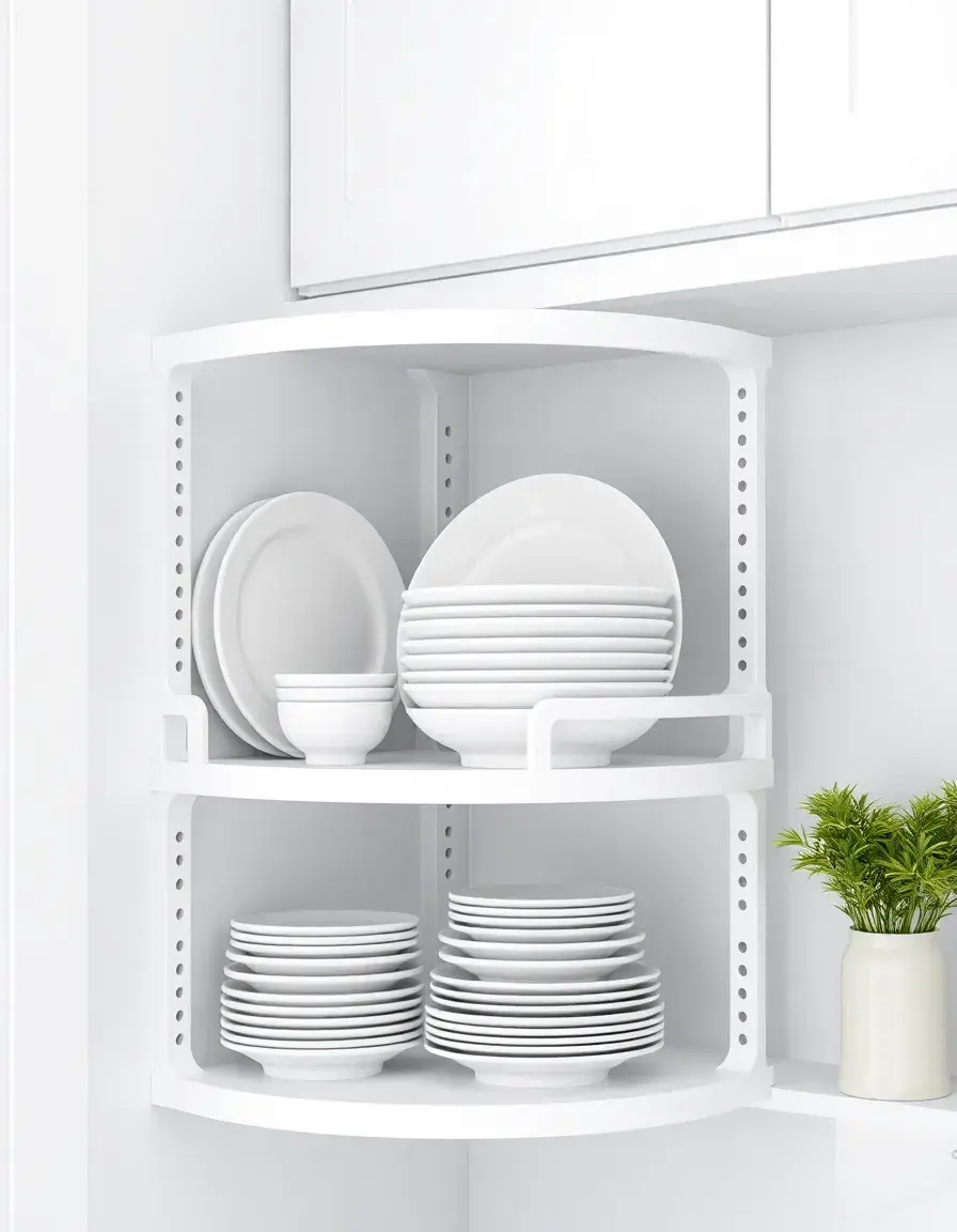 Corner Shelf Organizer Eckküche weiß