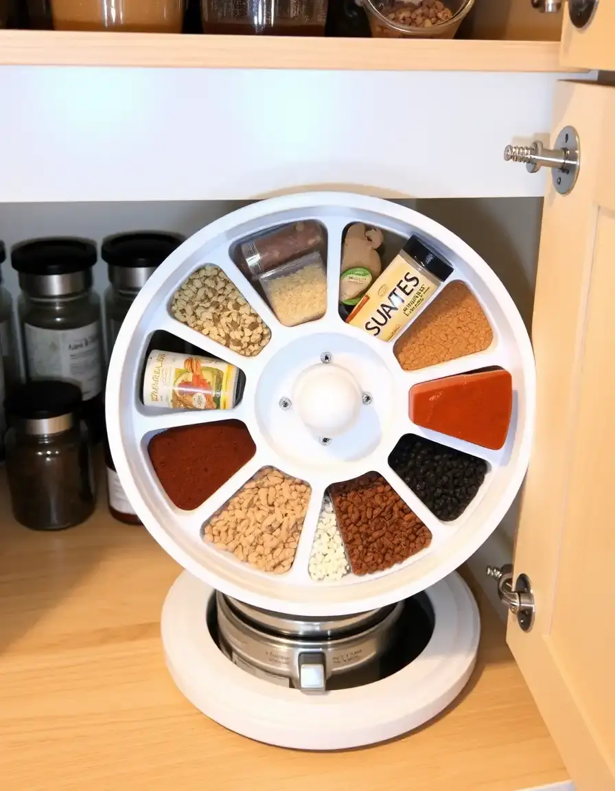 Lazy Susan Drehteller für Gewürze in der Eckküche