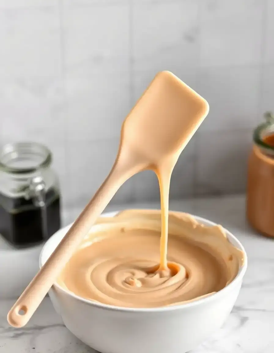 Silikonspatel in Zauberstabform beim Rühren von Kuchenteig
