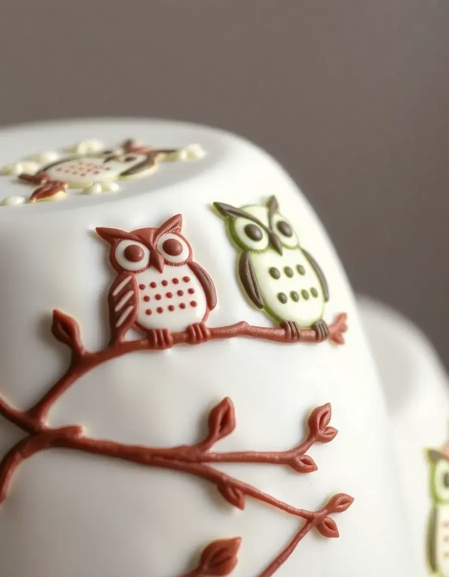 Hochdetaillierter Eulen-Stempel für Fondant-Verzierungen