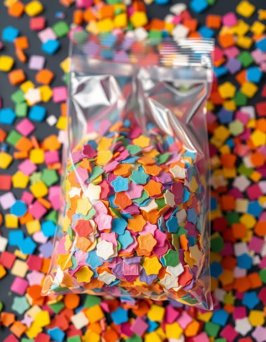 Bunter Mix aus essbarem Konfetti für Kuchen