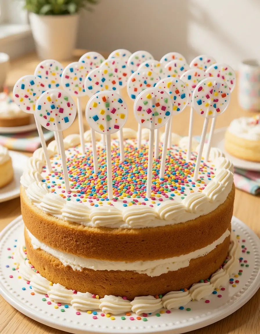 Kuchenstecker mit Konfetti-Motiven