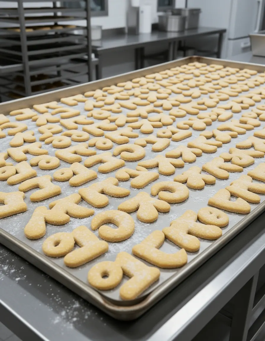 Großes Backblech für Massenproduktion von Gebäck