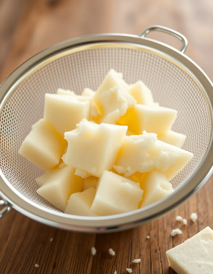 Feinmaschiges Quark-Sieb zum Abtropfen von weißem Käse