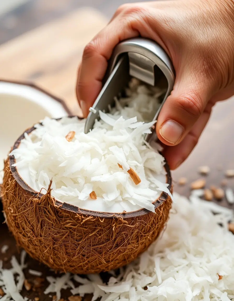 Coconut Shredder für frische Kokosflocken im Kuchen ohne Mehl